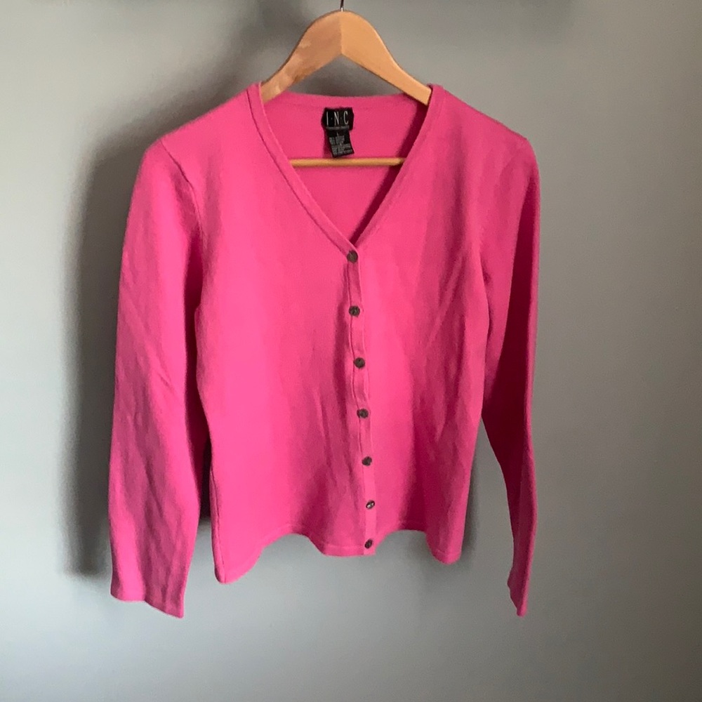INC International Concepts Hot Pink Button Down Cardigan